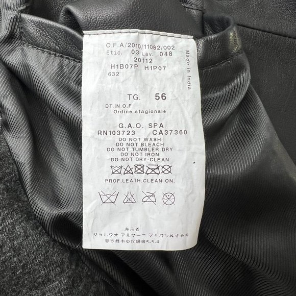 Emporio Armani Lamb Leather Combo Layered Jacket IT 56 US 46 - Picture 14 of 16